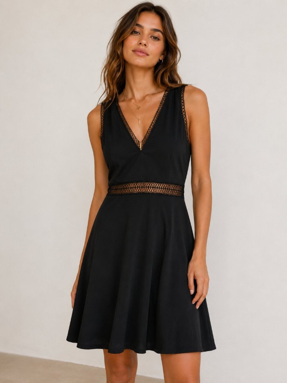 Free People King Of My Heart Mini Dress Size 0 Black A-Line Boho Coquette